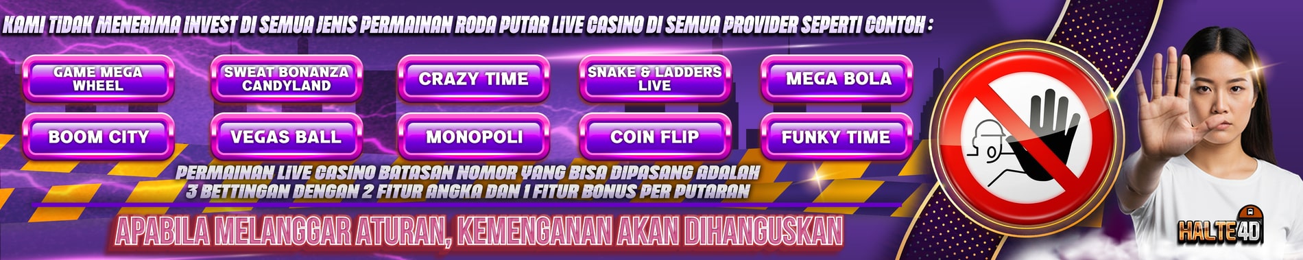 Banner Dilarang Invest